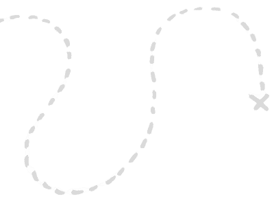 Footprints leading to a marked treasure spot.